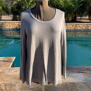 Diane Gilman Grey Sweater with Bell Sleeve